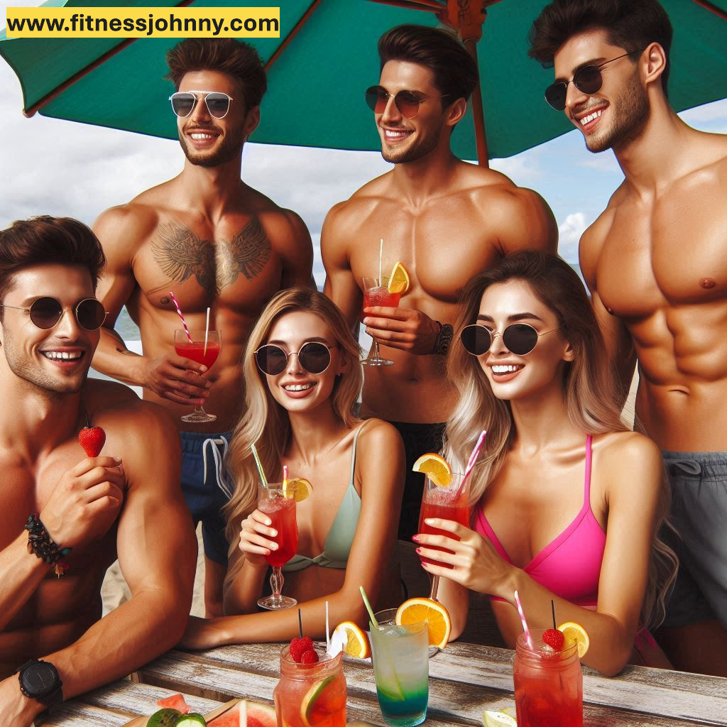 Grupo de chicos tomando alcohol