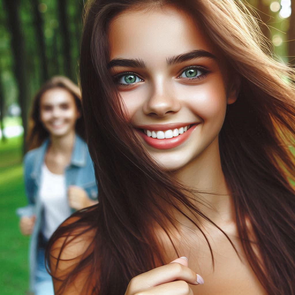 ragazza giovane correndo