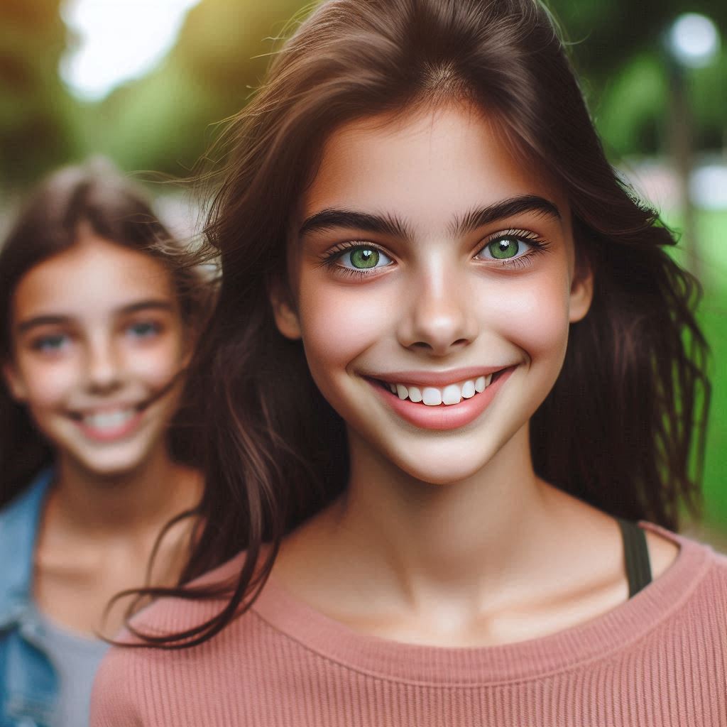 chica hermosa corriendo con su amiga